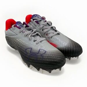 Under Armour UA Women's Blur Smoke Molded Football Cleats Size 6.5 Grey/Purple